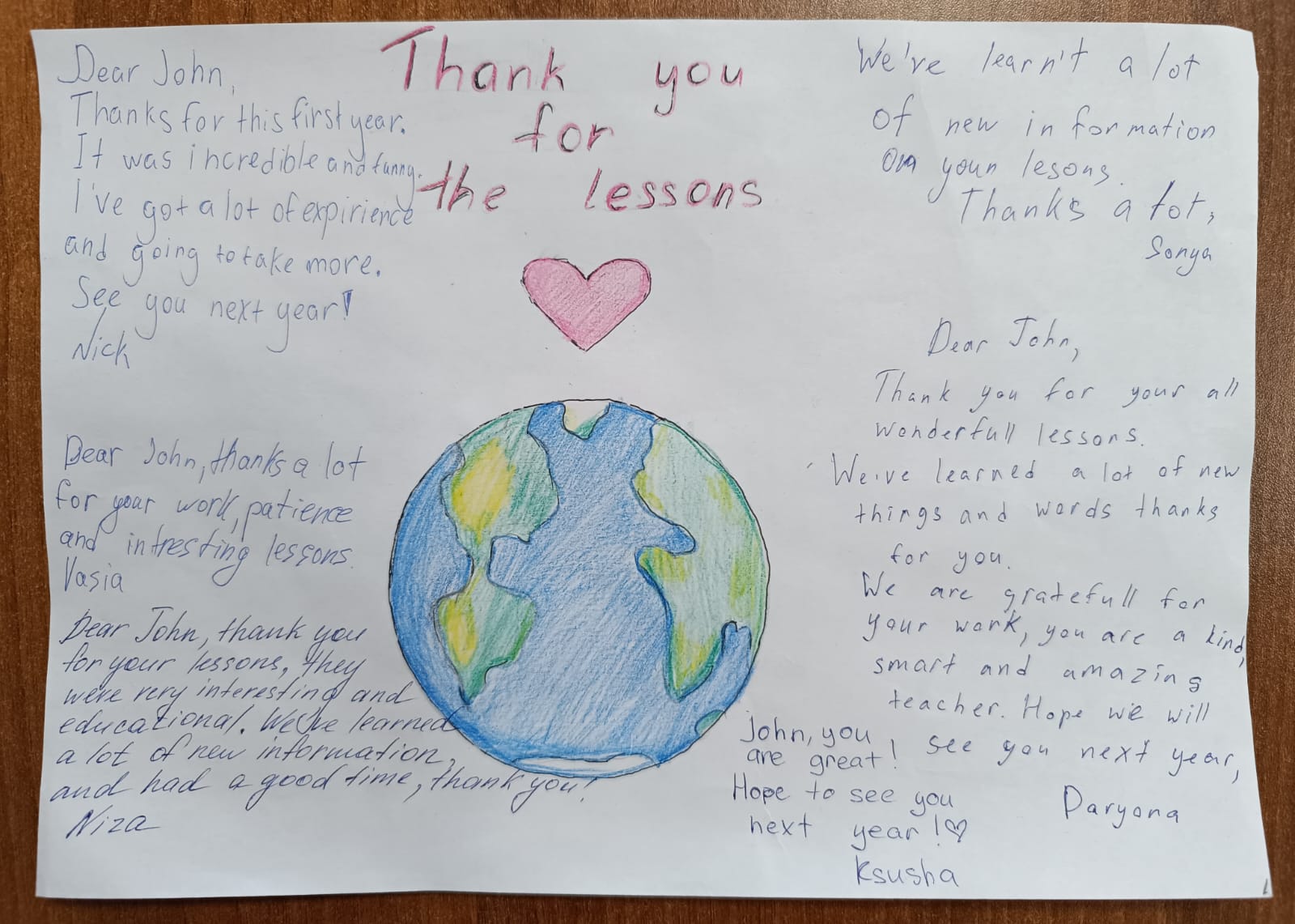 Letter from the Stars Group — Our Young Students